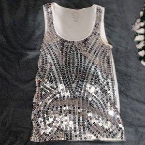 Michael Kors silver sequin tank top